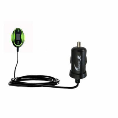 Gomadic Intelligent Compact Car / Auto DC Charger suitable for the QQ-Tech Waterproof MP3 Player - 2A / 10W power at half the size. Uses Gomadic TipEx