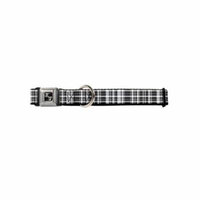 Black and White Plaid Pattern Fun Animal Seatbelt Pet Collar