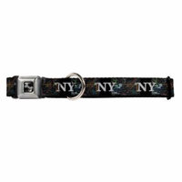 NY New York Grafitti on Black Fun Animal Seatbelt Pet Collar
