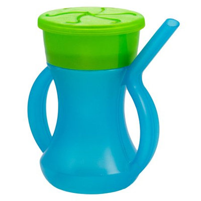 3 Evriholder 2-in-1 Sippy Snacky Cups Built-In Straw Handles BPA-Free, Ages 1+ BLUE/GREEN