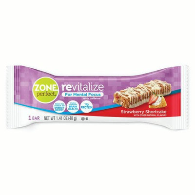 Abbott Laboratories,abbn7 ZonePerfect Revitalize Energy Bars, with Caffeine For Mental Focus, Strawberry Shortcake, 1.41 oz (6-5 Packs)