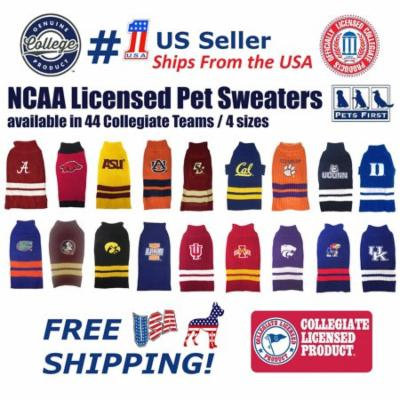 Pets First Collegiate USC Trojans Pet Dog Sweater - Licensed 100% Warm Acrylic knitted. 44 College Teams, 4 sizes