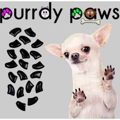 Purrdy Paws Soft Nail Caps for Dogs, 40-Pack, Black Large