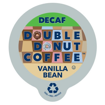 Double Donut Coffee Decaf Vanilla Bean Flavored Coffee Single Serve Cups For Keurig K Cup Brewer