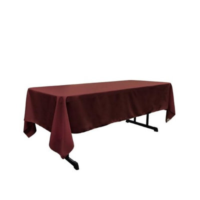 LA Linen TCpop60x144-BurgundyP17 Polyester Poplin Rectangular Tablecloth Burgundy - 60 x 144 in.
