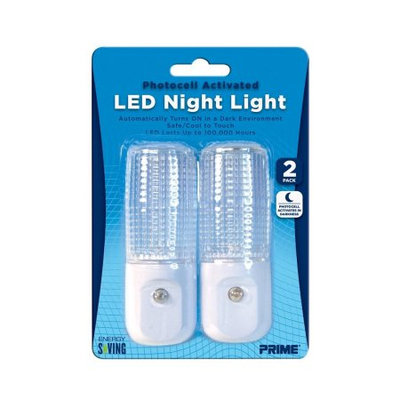 Prime Wire & Cable NLAE332P Automatic Night Light White LED (2 PCS Set), 1 Pack