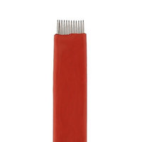 Beauty7 Red F12 Eyebrow Tattoo Flat 12 Needles Microblade Manual Permanent Makeup Cosmetic Blade Disposable Sterilized