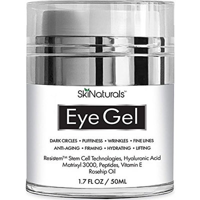 Eye Gel for Dark Circles, Puffiness, Wrinkles, Fine Lines and Bags - The Most Effective Anti-Aging Eye Cream for Under and Around Eyes with Hyaluronic Acid and Rosehip Oil - 1.7 fl. oz