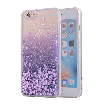 Urberry Iphone 6 Liquid Case, Sparkle Love Heart Soft Case for iPhone 6s/6 4.7 inch with A Screen Protector