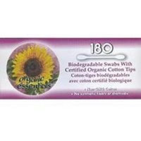 Organic Essentials Biodegradable Cotton Swab - 180 per pack -- 6 packs per case. by Organic Essentials