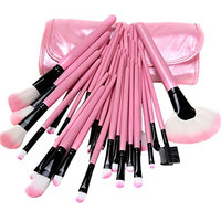Xiaoyu 32PCS Mini Professional Cosmetic Makeup Brush Set Kit with Synthetic Leather Case - Pink