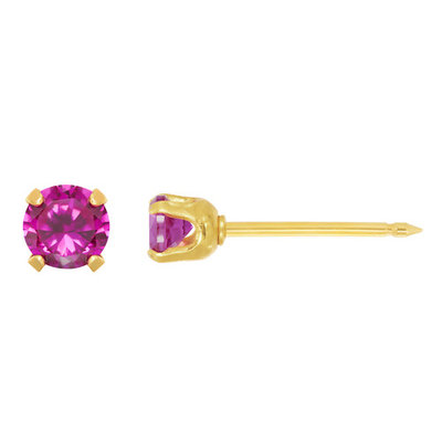 Home Ear Piercing Kit with a 14KT 3MM July Created Ruby Earring