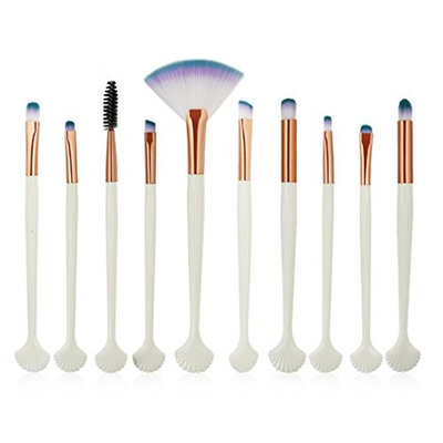 Colorful Makeup Brushes Roysberry Soft Makeup Brush Gift Set Professional Makeup Brushes Best 10 PC/Set Colorful Shell Tail Makeup Brushes Cute Eye Lip Eyebrow Fish Makeup Brushes Kit