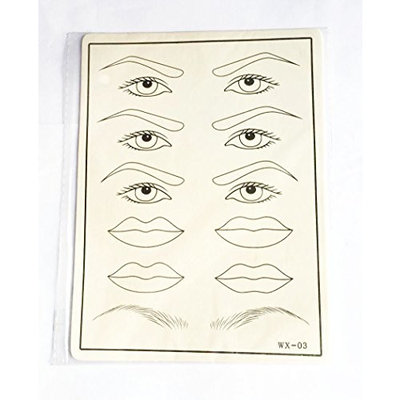 Cosmetic Permanent Makeup Eyebrow, Eye, Synthetic Eye and Lip Tattoo Practice Skin 1 Pc
