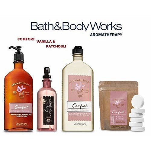 Bath And Body Works Vanilla Patchouli Deluxe Spa Set Aromatherapy Comfort Body Wash Foam Bath Body Lotion Pillow Mist In Shower Steamer