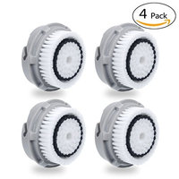 Sensitive Skin Brush Head Replacement for Facial Cleanser, Compatible with Mia, Mia2, Mia3(Aria), Mia Fit, Smart Profile and Alpha Fit Facial Cleansing System 4 Pack