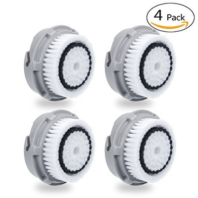 Sensitive Skin Brush Head Replacement for Facial Cleanser, Compatible with Mia, Mia2, Mia3(Aria), Mia Fit, Smart Profile and Alpha Fit Facial Cleansing System 4 Pack