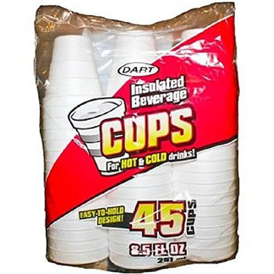Dart Foam Cups 8.5 oz. 45-Count (Pack of 24)