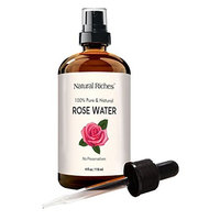 Rose Water Facial Toner Spray, 100% Natural Organic Bulgarian Rosewater Face toner 4 oz Natural Acne Treatment with sprayer and dropper (chemical free)