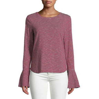 Crewneck Flounce Sleeve Top