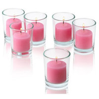 Light In The Dark Pink Rose Garden Scented Votive Candles With Clear Glass Holders Set Of 48