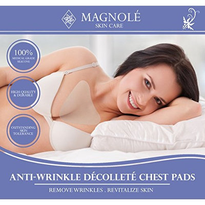 Magnolé Anti Wrinkle Decollette Pad for Chest Wrinkles, Eliminate & Prevent Aging Chest Wrinkles, Medical Grade Silicon, Clear & Reusable, Overnight Smoothing Silicon Cleavage Decollete Skin Care Pads