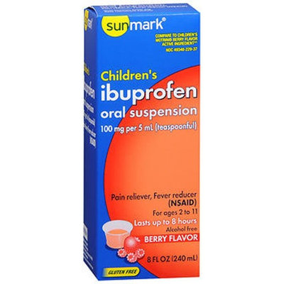 Sunmark, Sunmark Childrens Ibuprofen Oral Suspension Berry Flavor, Berry Flavor 8 oz