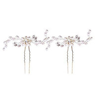 2 Pieces Bridal Wedding Rhinestone Hair Pins Decorative Hair Accessories for Bridal
