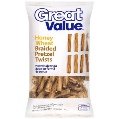 Great Value: Honey Wheat Braided Pretzel Twists, 10 oz