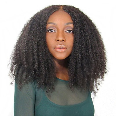 YVONNE Afro Kinky Curly Brazilian Virgin Hair Wig 180 Density Lace Front Wigs Human Hair For Black Women Natural Color