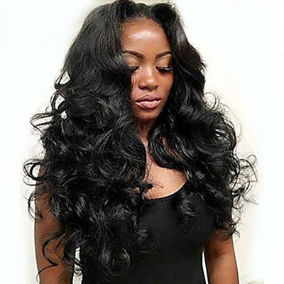 Hmy 100% Brazilian Body Wave Virgin Human Hair Silk Base 13x4 3D Lace Frontal Closure Natural Black Hair (16 inch)