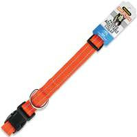 Aspen Pet Petmate 5/8 Nylon Reflective Padded Adjustable Dog Collar in Orange, Medium
