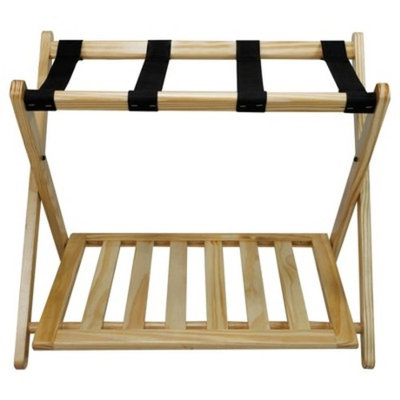 Luggage Rack with Shelf - Natural - Flora Home