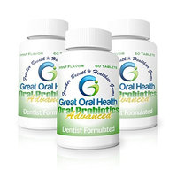 Chewable Oral Probiotics~Dentist Formulated 60 Tablet Bottle~Attack Bad Breath, Cavities And Gum Disease ~ Bad Breath Treatment ~Contains BLIS M18 and BLIS K12~Mint Flavor~83 Page eBook Included!