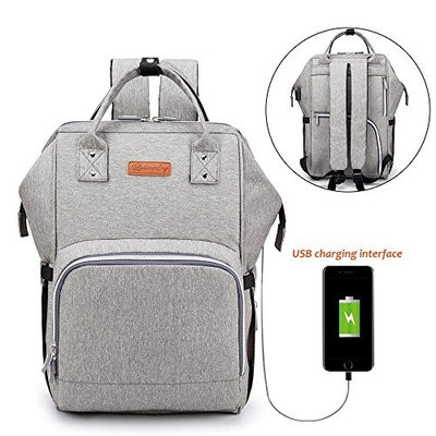 Mom Bags Waterproof Bag Backpack for Women and Men Kid Newborn or Infant Multi-Function Splash-Proof Mummy Maternity Rucksack Handbag Outdoor Travel Nappy Bag for Dad and Mom with USB Charging Port