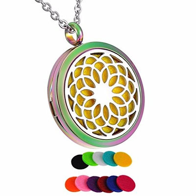 12 Pads Dream Flower Essential Oil Diffuser Aromatherapy Jewelry Necklace