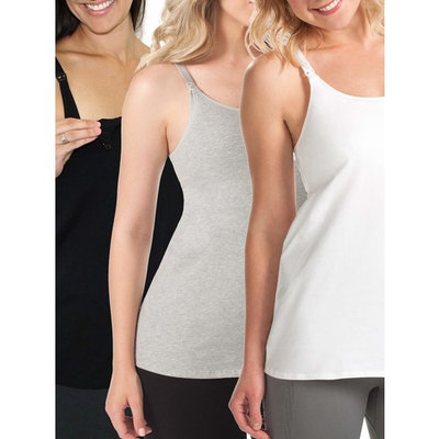 Maternity Nursing Cami with Built-In Shelf Bra, 3 Pack