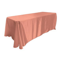 LA Linen TCbridal90X132-RoseB79 Bridal Satin Rectangular Tablecloth Dusty Rose - 90 x 132 in.