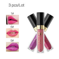 Fashion Lipstick Matte Velvet Waterproof Long Lasting Natural Lipstick 3Pcs/Lot