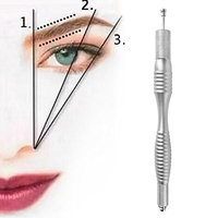 Tattoo Pen Manual Pen Eyebrow Tattoo Pen Microblading Pen (Silver 2 Head Manual Pen)