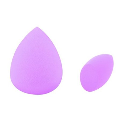 Makeup Sponge Blender by Zodaca Droplets + Special Egg Shape Powder Puff Foundation - Purple