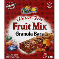 Sam Mills Gluten Free Fruit Mix Granola Bars, 1 oz, 5 count, (Pack of 6)