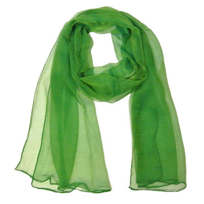 Wrapables® Solid Color 100% Silk Long Scarf, Green