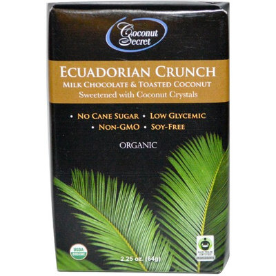 Coconut Secret, Ecuadorian Crunch, Milk Chocolate & Toasted Coconut, 2.25 oz (pack of 6)