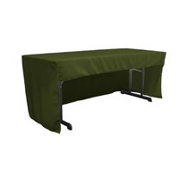 LA Linen TCpop-OB-fit-72x30x30-OliveP21 1.95 lbs Open Back Polyester Poplin Fitted Tablecloth Olive
