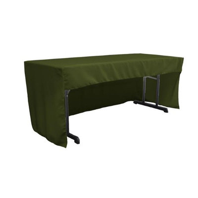 LA Linen TCpop-OB-fit-72x30x30-OliveP21 1.95 lbs Open Back Polyester Poplin Fitted Tablecloth Olive