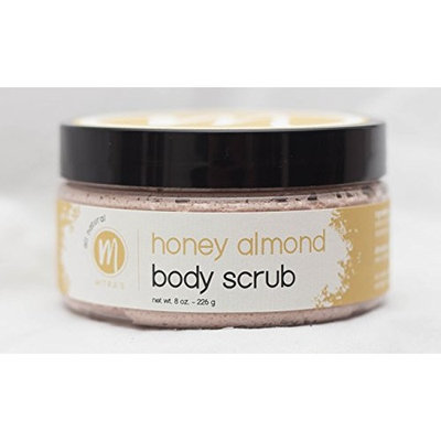 Foaming Body Scrub- Exfoliate, Cleanse Soften Moisturize with Brown Sugar and Sulfate Free Shea Soap for Hands and Body (Honey Almond)