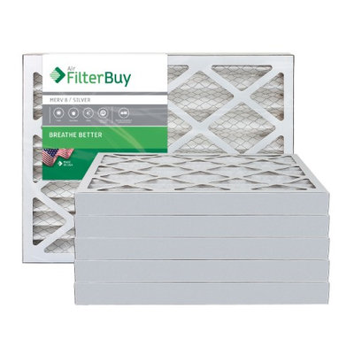 AFB Silver MERV 8 18x25x2 Pleated AC Furnace Air Filter. Filters. 100% produced in the USA. (Pack of 6)