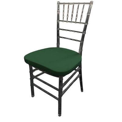 LA Linen SpandexCushionCover-Pk4-GreenHuntX20 Spandex Chiavary Chair Cushion Cover Hunter Green - Pack of 4