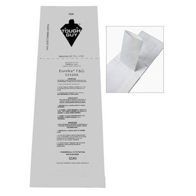 TOUGH GUY 3ZJK3 Filter Bag,1-Ply, Paper, PK10